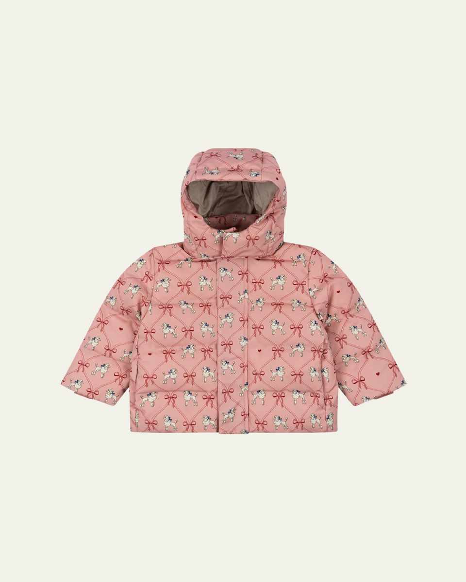 Girl's Magnum Bow Printed Jacket, Size 18M-10